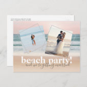 おもしろいビーチ結婚式写真水平 案内ポストカード (正面/裏面)