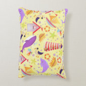 おもしろいビーチ黄 アクセントクッション (裏面(縦))