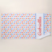 おもしろいビーチ、プールパーティーカラフル名パーソナライズされた ビーチタオル (正面)