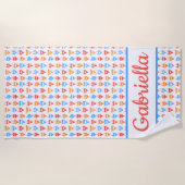 おもしろいビーチ、プールパーティーシックな名パーソナライズされた前ギフト ビーチタオル (正面)