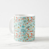 おもしろいビーチ、沿岸クリスマス コーヒーマグカップ (正面左)