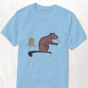 おもしろいビーバー Tシャツ