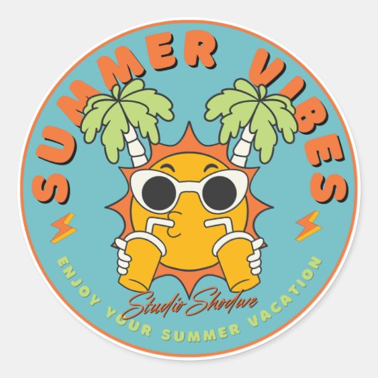 おもしろいビーブステッカー ラウンドシール (正面)