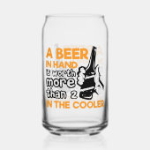 おもしろいビールの手クールワーアート ガラス缶 (正面)