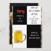 おもしろいビールパーティの招待状 招待状 (正面/裏面)