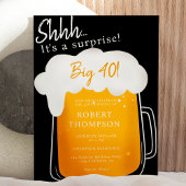 おもしろいビールピントブラックサプライズ40歳 招待状