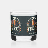 おもしろいビールベリーバー、ビールマグパーソナライズされたロゴ ウイスキーグラス (左)