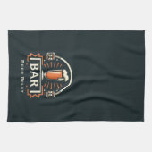 おもしろいビールベリーバー、ビールマグパーソナライズされたロゴ キッチンタオル (横)