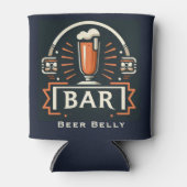 おもしろいビールベリーバー、ビールマグパーソナライズされたロゴ 缶クーラー (正面)