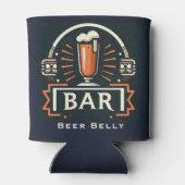 おもしろいビールベリーバー、ビールマグパーソナライズされたロゴ 缶クーラー (裏面)