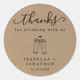 おもしろいビール結婚感謝/ステッ感謝していク ラウンドシール