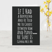 おもしろいピアニストのカード 女性・彼女・女の子のためのユーモア カード (黄色い花)