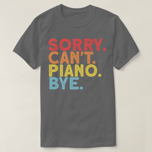 おもしろいピアノ演奏曲好きレトロピアニストプレミ Tシャツ (デザイン正面)