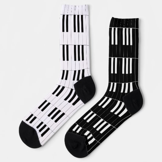 おもしろいピアノ鍵と反転鍵 ソックス (左)