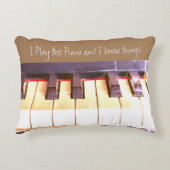 おもしろいピアノ音楽引用文 アクセントクッション (正面)