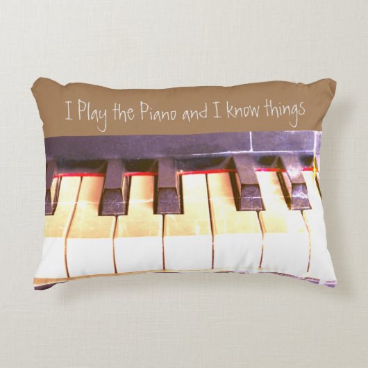 おもしろいピアノ音楽引用文 アクセントクッション (正面)
