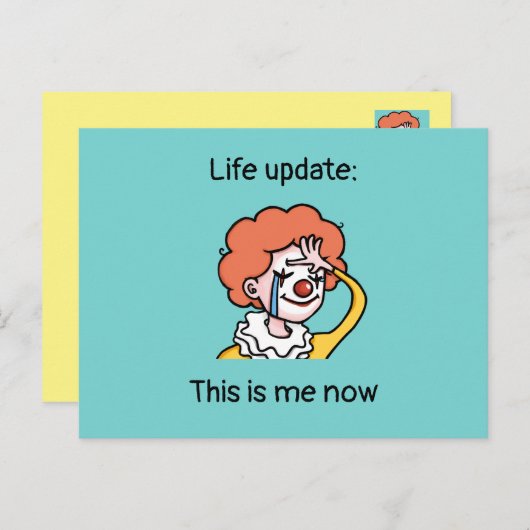 おもしろいピエロはがき – 検疫はがき友だち ポストカード (正面/裏面)