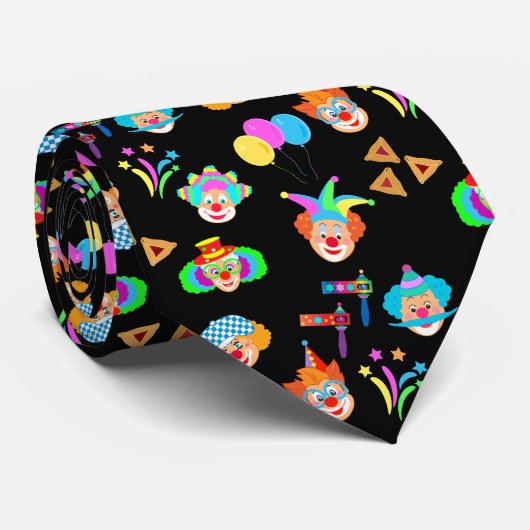 おもしろいピエロプリムフェスティバルパーティーカーニバル記号 ネクタイ (ロール)