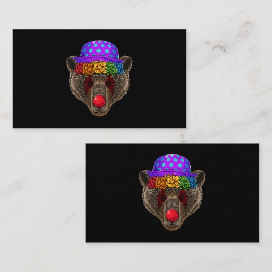 おもしろいピエロベアサーカスカーニバル衣装テーマパー 名刺 (正面/裏面)