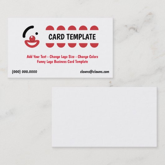 おもしろいピエロロゴ 名刺 (正面/裏面)