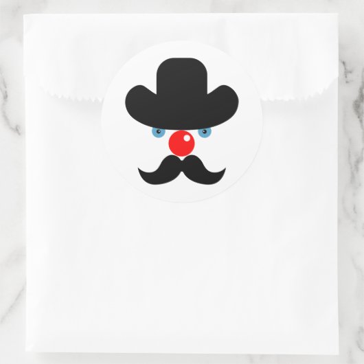 おもしろいピエロ顔 ラウンドシール (バッグ)