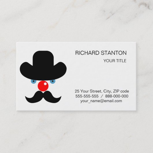 おもしろいピエロ顔 名刺 (正面)