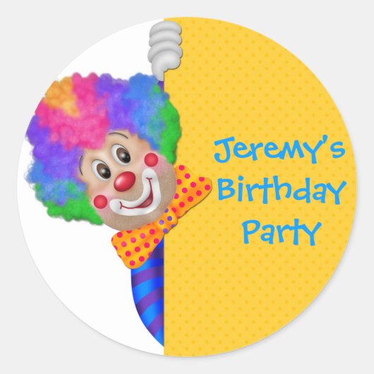 おもしろいピエロ ラウンドシール (正面)