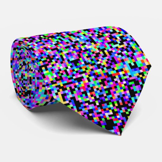 おもしろいピクセル化された色パターン ネクタイ (ロール)