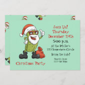 おもしろいピクルサンタクロース 招待状 (正面/裏面)