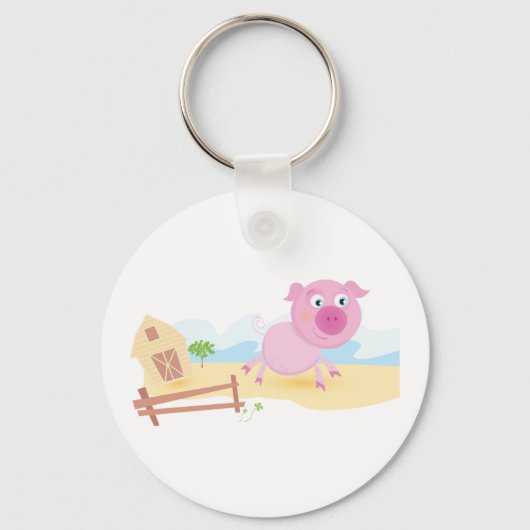 おもしろいピグオンファームとフェンス キーホルダー (裏面)