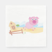 おもしろいピグオンファームとフェンス スタンダードランチョンナプキン (正面)