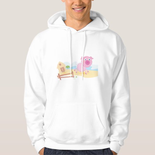 おもしろいピグオンファームとフェンス パーカ (正面)