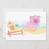 おもしろいピグオンファームとフェンス 招待状 (正面)