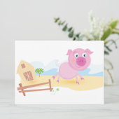 おもしろいピグオンファームとフェンス 招待状 (スタンド正面)