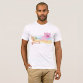 おもしろいピグオンファームとフェンス Tシャツ (正面フル)