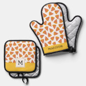 おもしろいピザのスライスパターン 鍋つかみ&鍋敷きセット (正面/裏面)