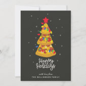 おもしろいピザクリスマスハッピーホリデーズカード シーズンカード (正面)