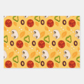おもしろいピザフードパターンラッピング紙シート ラッピングペーパーシート (正面2)