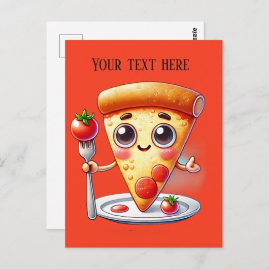 おもしろいピザ愛好家の追加文字 ポストカード (正面/裏面)