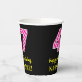 おもしろいピストライプンク誕生日"47":ハッピー47+名前 紙コップ (左)