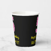 おもしろいピストライプンク誕生日"5"：ハッピーファイブ名+名前 紙コップ (左)