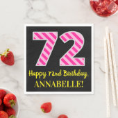 おもしろいピストライプンク誕生日"72"、Happy 72"、名前 スタンダードランチョンナプキン (インサイチュ)