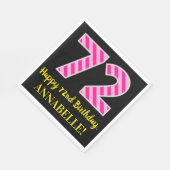 おもしろいピストライプンク誕生日"72"、Happy 72"、名前 スタンダードランチョンナプキン (角)