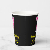 おもしろいピストライプンク誕生日"7"：ハッピーセブン名+名前 紙コップ (右)