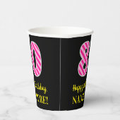 おもしろいピストライプンク誕生日"80"：ハッピー80th名+名前 紙コップ (右)