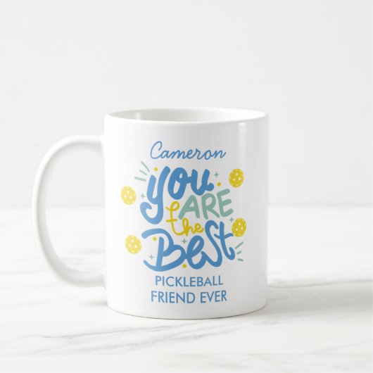 おもしろいピックボールギフト最高のエバカスタム文字 コーヒーマグカップ (左)