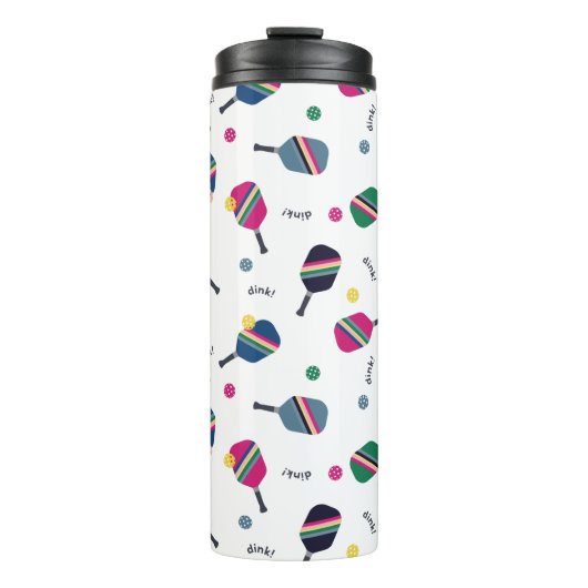 おもしろいピックボールスポストライプのートパドルディンクブルー タンブラー (正面)