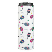 おもしろいピックボールスポストライプのートパドルディンクブルー タンブラー (裏面)