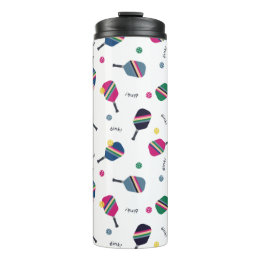 おもしろいピックボールスポストライプのートパドルディンクブルー タンブラー