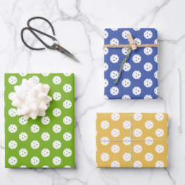 おもしろいピックボールパターンブルーグリーンオレンジ ラッピングペーパーシート